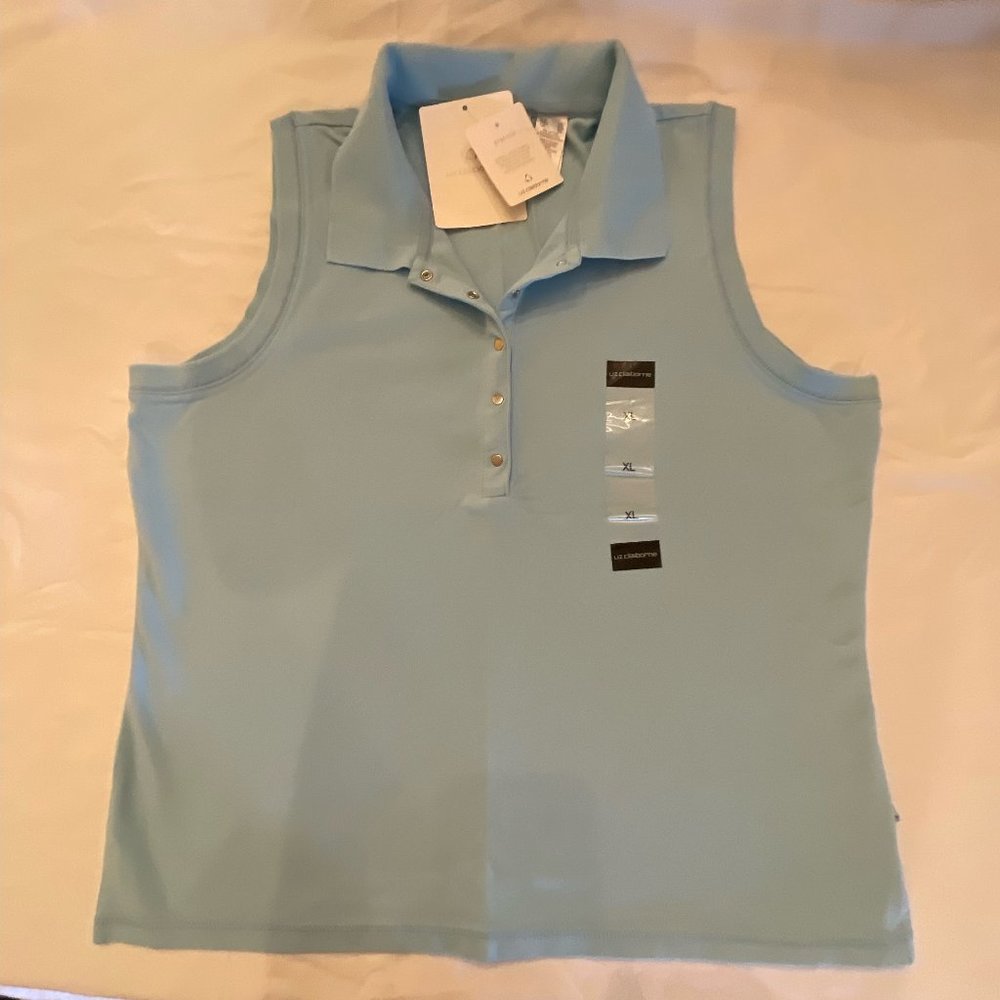 Liz Claiborne New w/Tags Light Blue Sleeveless Polo